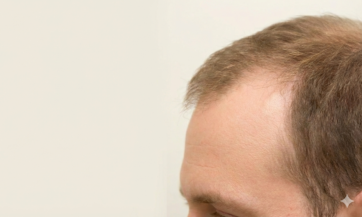 AI-generated illustration of male pattern hair loss.