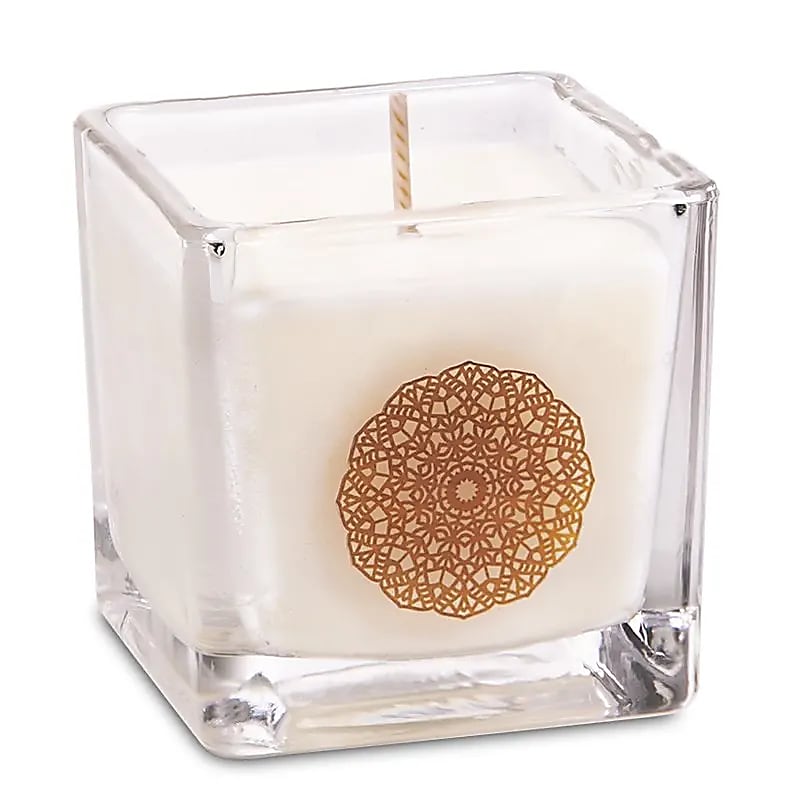 Bougie parfumée à la cire de colza bois de santal -- ±260g; 6x6x6cm