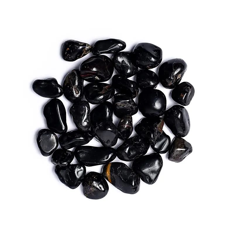 Black onyx tumbled stones A quality -- ±1000g; ±3-4cm