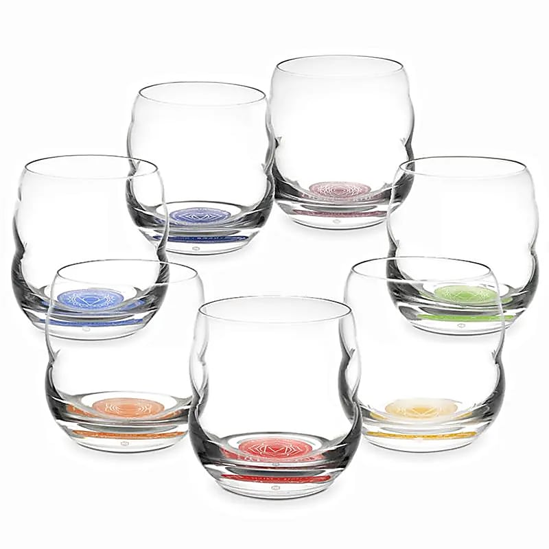 chakra drinking glass set Nature design -- 7x250 ml