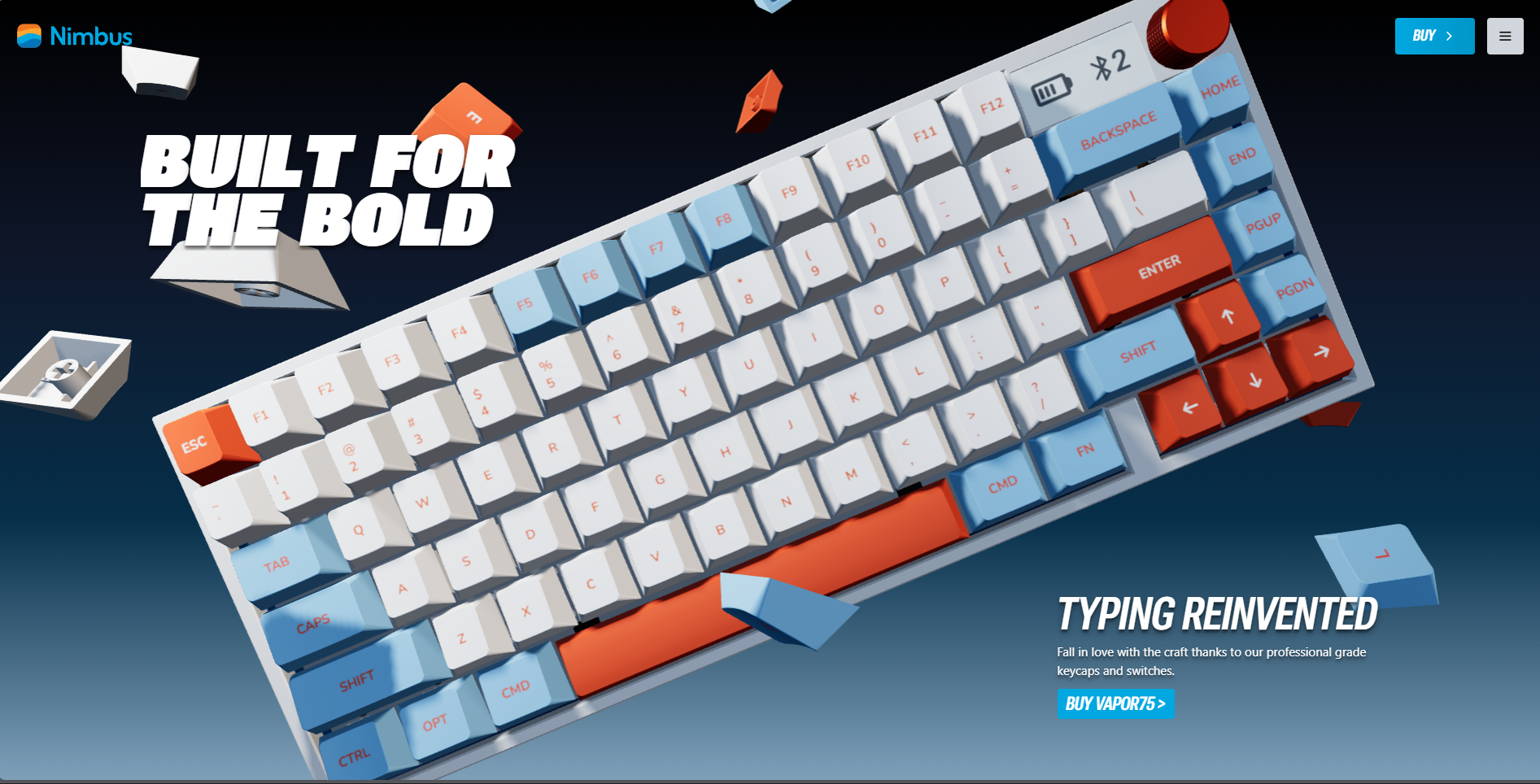 Nimbus keyboard website preview