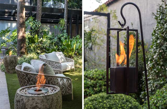 Lareiras Ecofireplaces para áreas externas