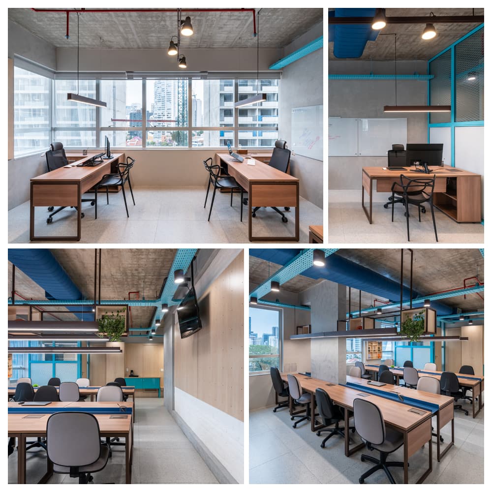 Estilo industrial em projeto corporativo / Fotografia Ana Helena Lima