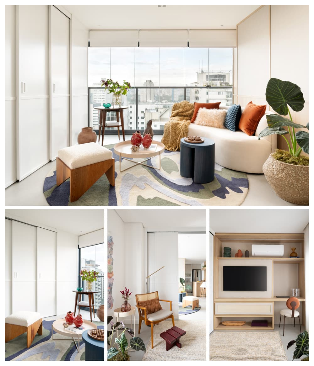Home office integrado em apartamento / Fotografia Renato Navarro