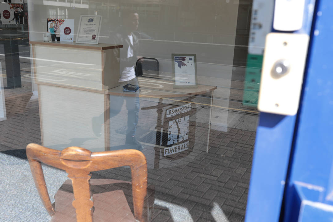 Photo of a funeral director’s shopfront