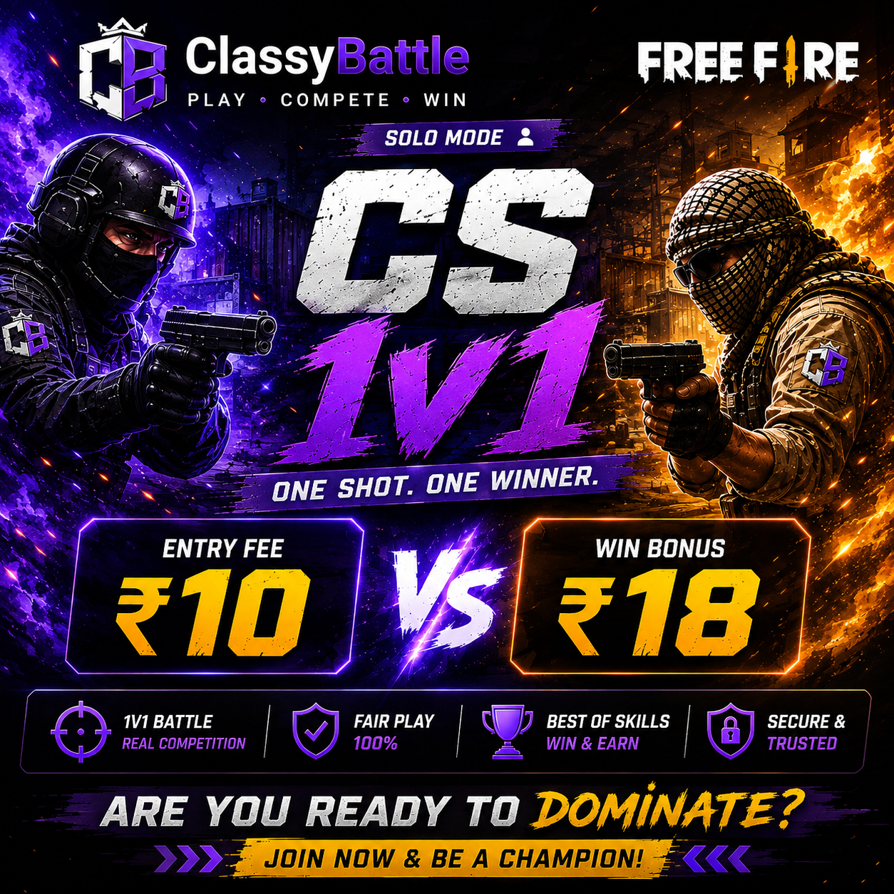 Clash Squad 1v1 tournament mode