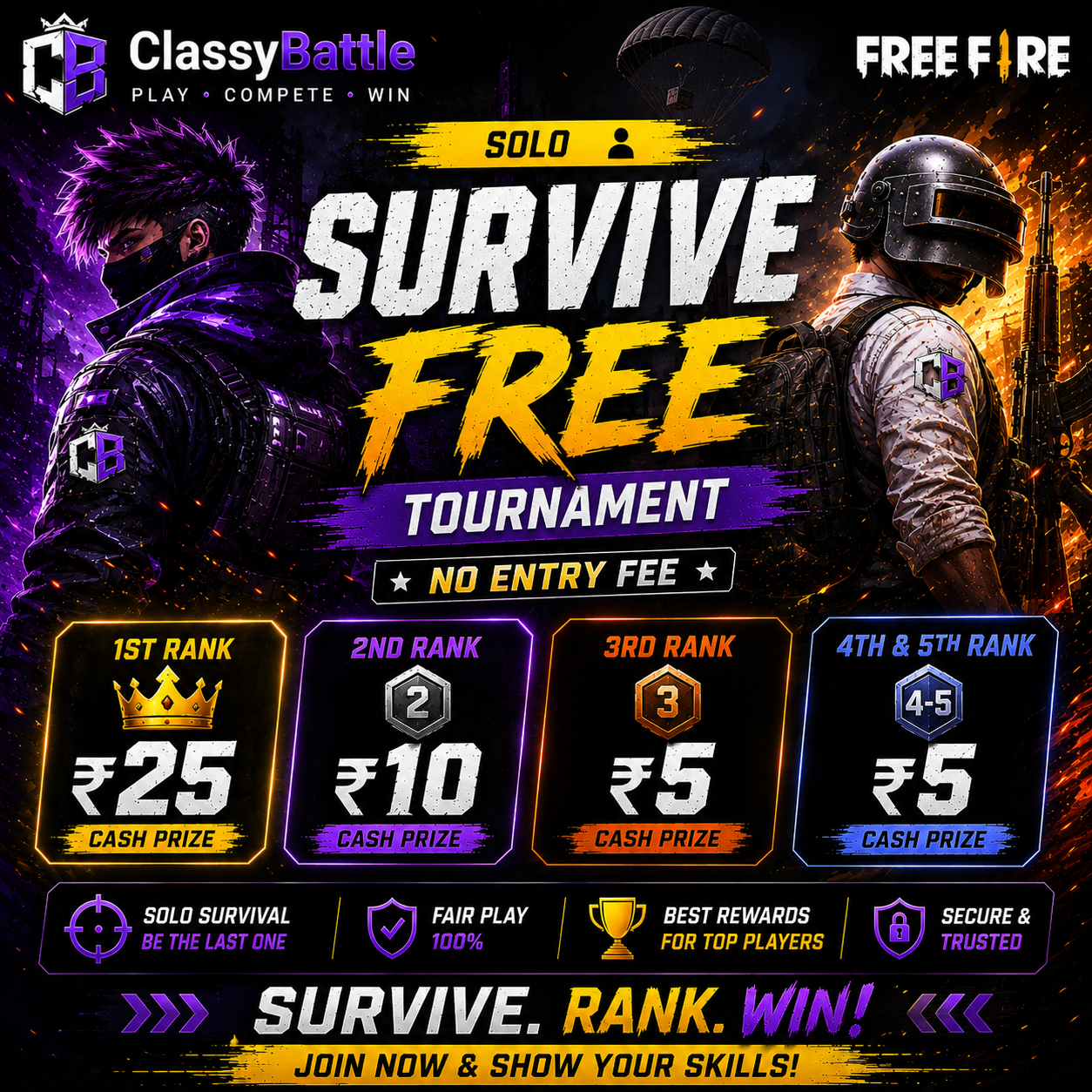 Free entry tournament mode