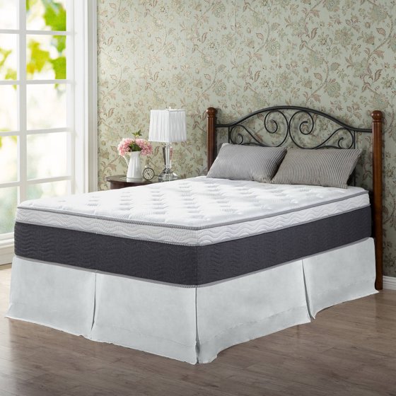 An image of Zinus Slumber 1 Euro Top Boxtop Spring Green Tea Extract 13-Inch Mattress | Know Your Mattress 