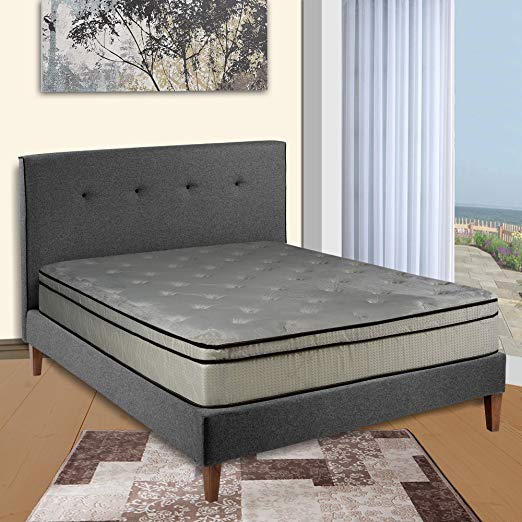 An image of Continental Sleep 450-6/6-Kal-1 Firm Euro Top California King-Size VertiCoil Innerspring Unit 11-Inch Mattress