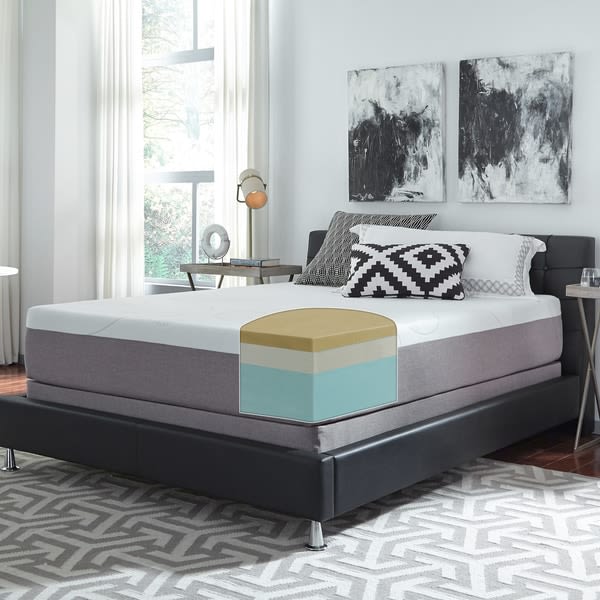 An image of Slumber Solutions Plush Memory Foam Twin-Size Temperature-Smart 12-Inch Mattress