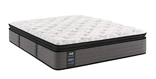 An image of Sealy 52255530 Plush Pillow Top Twin-Size DuraFlex Edge System Innerspring Support SealyCushion Foam 14-Inch Mattress