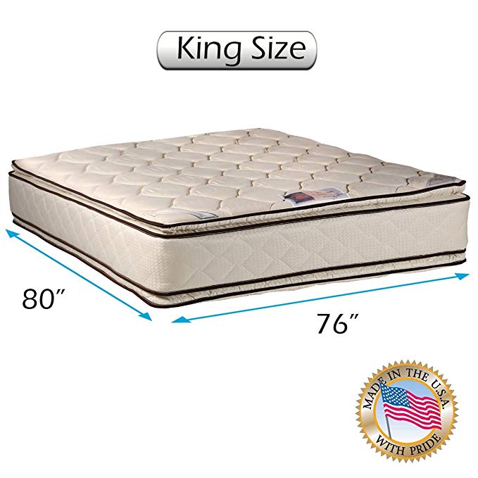 An image related to Dream Solutions USA Firm Pillow Top King-Size Innerspring System Innerspring Support 11-Inch Mattress