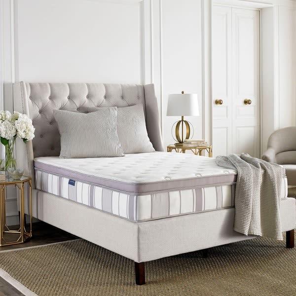 An image of Safavieh Utopia MAT1003A-F Plush Pillow Top Full-Size Individually Wrapped Pocket Coils 5-Inch Mattress