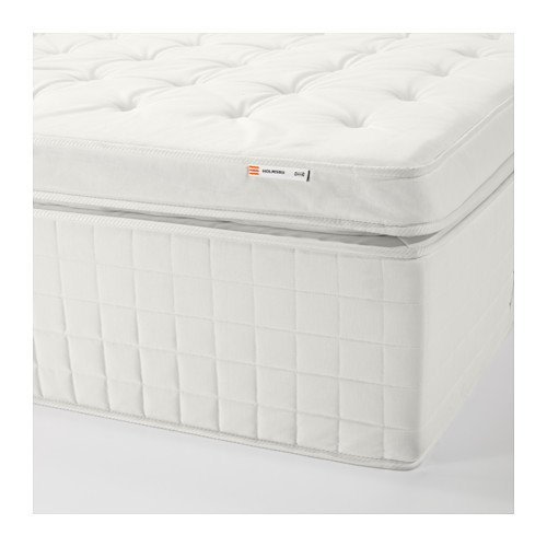 An image of IKEA HOLMSBU Medium Firm Innerspring King-Size Pocket Spring Coil Individually Wrapped Pocket Coils 17.75-Inch Mattress