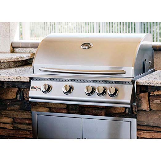 An image of Summerset Sizzler 32" Propane Gas Stainless Steel Built-In Rotisserie Grill | KnowYourGrill 