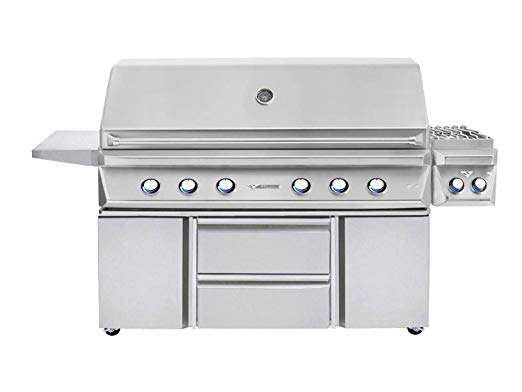 An image of Twin Eagles TEBQ54RS-CL-TEGB54SD-B-TESB132F-CL 54'' Propane Gas Stainless Steel Rotisserie Grill | KnowYourGrill 