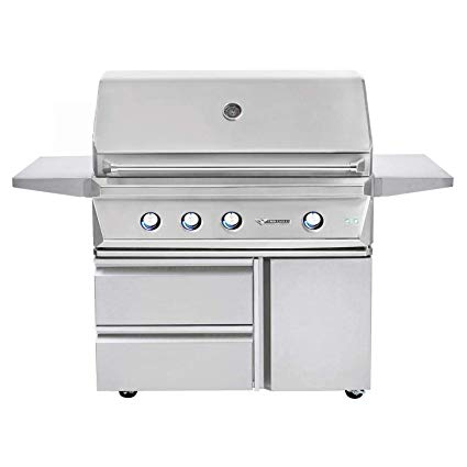 An image of Twin Eagles TEBQ42G-CN-TEGB42SD-B-TESZ-KIT 42'' Natural Gas Stainless Steel Covered Grill | KnowYourGrill 