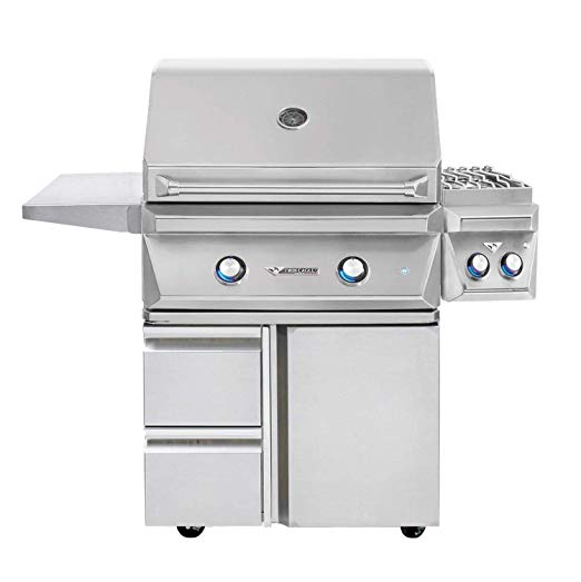 An image of Twin Eagles TEBQ30R-CL-TEGB30SD-B-TESB132F-CL 30'' Propane Gas Stainless Steel Rotisserie Grill | KnowYourGrill 