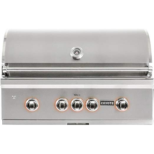 An image of Coyote C1SL36LP S-Series 36'' Propane Gas Covered Grill