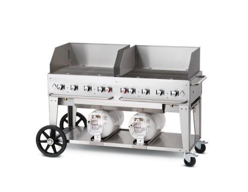 An image related to Crown Verity 60" Propane Gas Stainless Steel Freestanding Open Grill