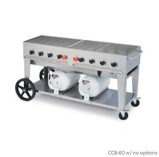 An image of Crown Verity L Series Liquid Propane Stainless Steel Portable Open Grill | KnowYourGrill 