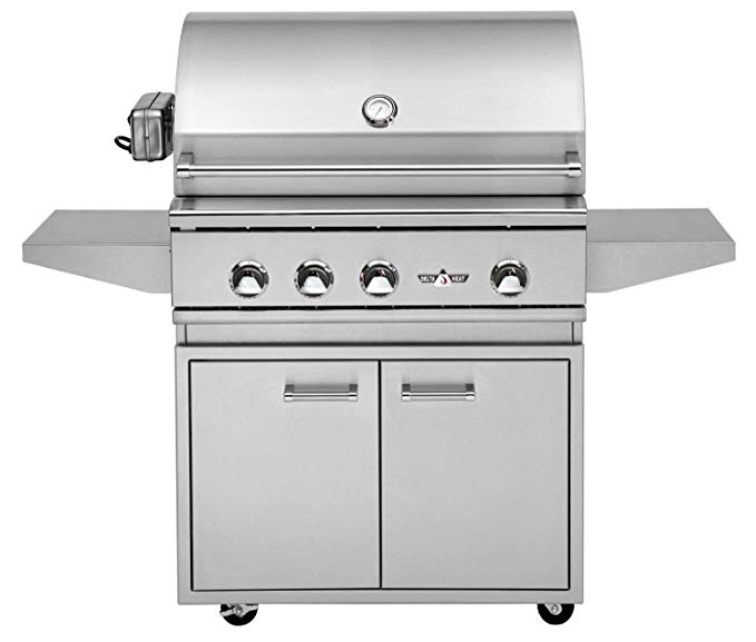 An image of Delta Heat DHBQ32R-C-N-DHGB32-C 32" Natural Gas Stainless Steel Rotisserie Grill