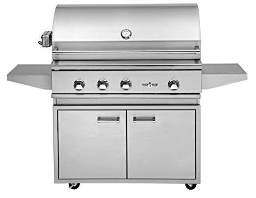 An image of Delta Heat DHBQ38R-CN+DHGB38-C 38" Natural Gas Stainless Steel Rotisserie Grill