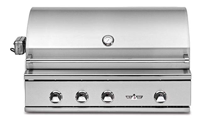 An image of Delta Heat DHBQ38R-C-L 38" Propane Gas Stainless Steel Rotisserie Grill | KnowYourGrill 