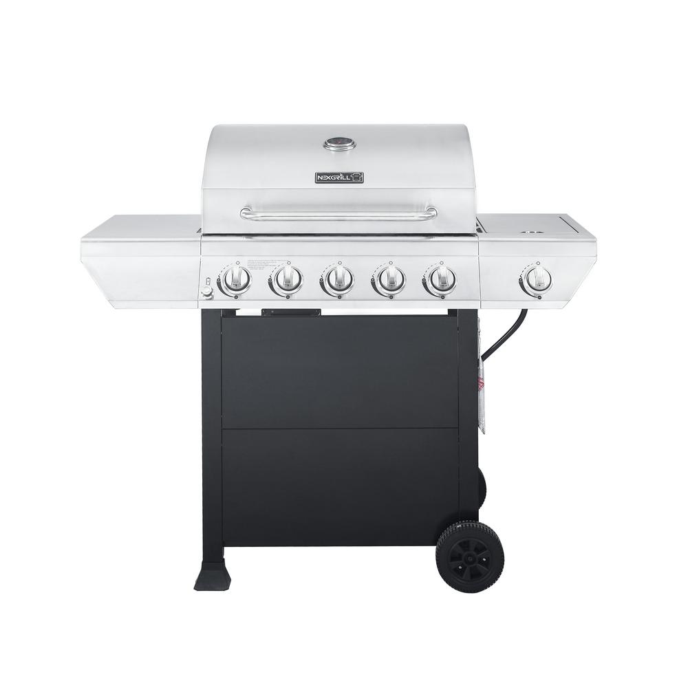 An image of Nexgrill 720-0888N Propane Gas Stainless Steel Freestanding Covered Grill