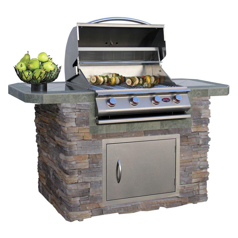 An image related to Cal Flame LBK-601-AS Gas Stainless Steel Built-In Covered Grill