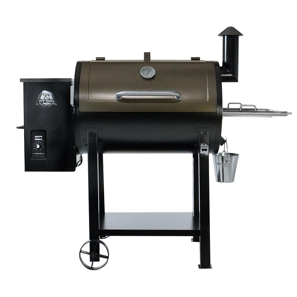 An image related to Pit Boss 72820 Deluxe Wood Pellet Cast Iron Freestanding Barrel Grill