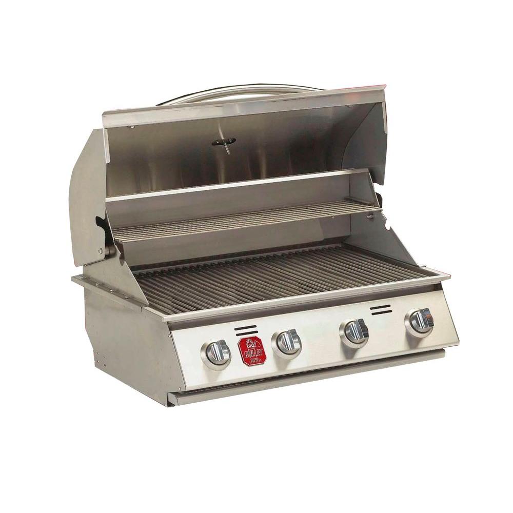 An image of Bullet 98111 Natural Gas Stainless Steel Built-In Covered Grill | KnowYourGrill 