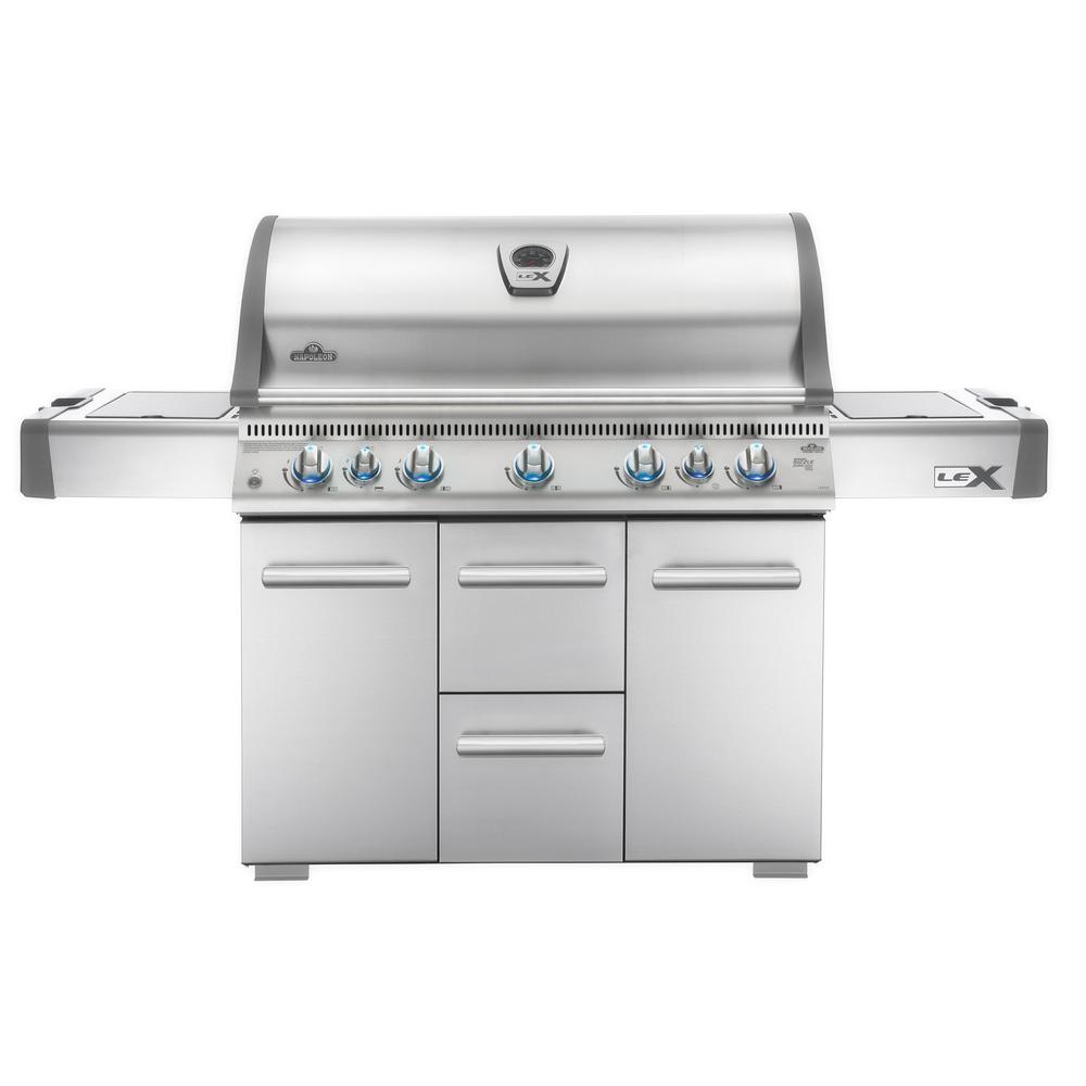 An image related to NAPOLEON LEX730RSBIPSS Propane Gas Stainless Steel Freestanding Infrared Covered Grill