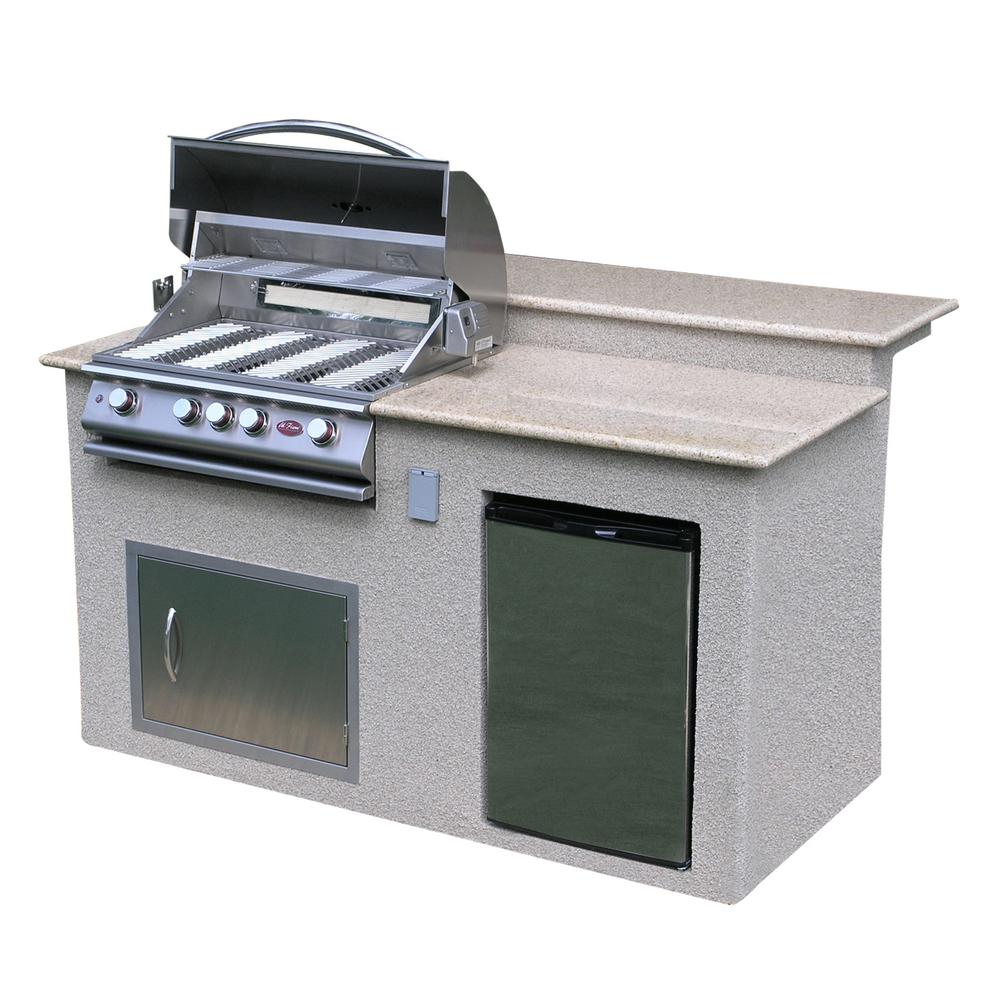 An image of Cal Flame E6016 Propane Gas Stainless Steel Built-In Infrared Covered Grill | KnowYourGrill 