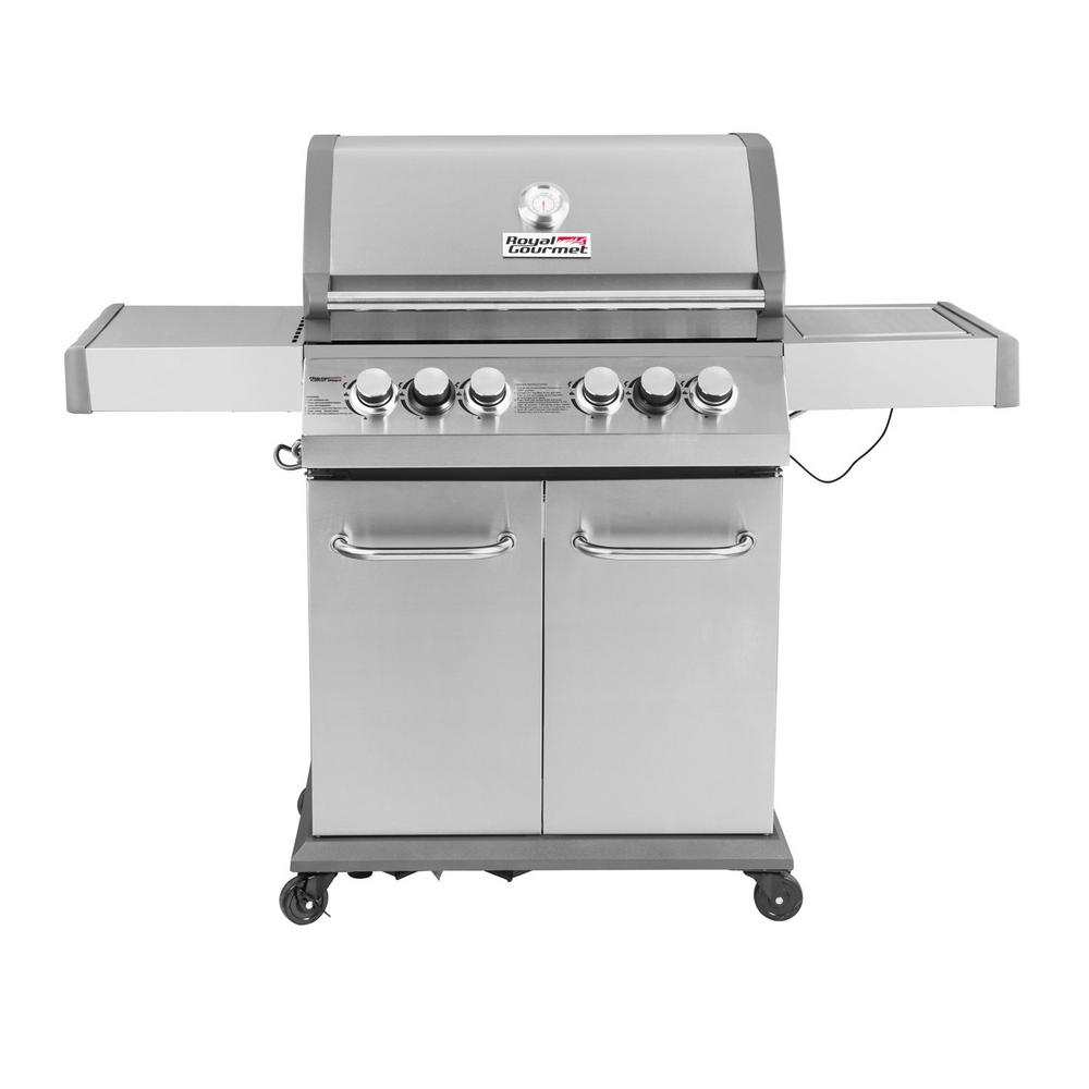 An image of Royal Gourmet SG4003 Propane Gas Stainless Steel Freestanding Infrared Covered Grill | KnowYourGrill 