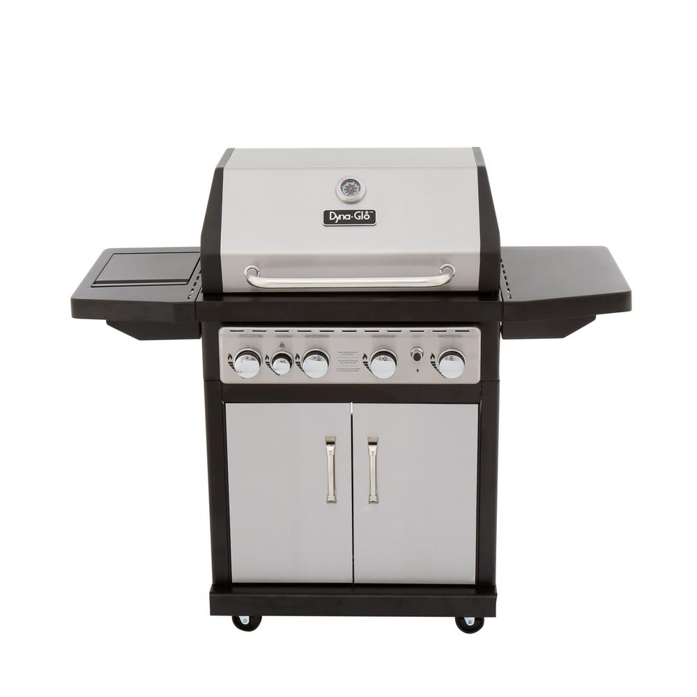 An image of Dyna-Glo DGA480SSN-D Natural Gas Stainless Steel Freestanding Covered Grill