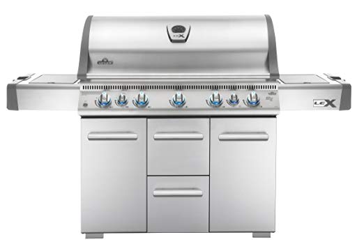 An image of NAPOLEON LEX730RSBINSS Natural Gas Freestanding Infrared Covered Grill