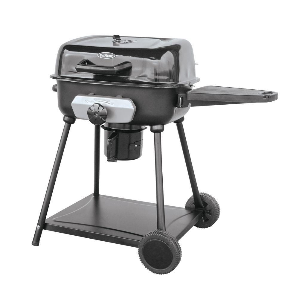 An image of UniFlame CBC1232SP-1 Charcoal Freestanding Covered Grill | KnowYourGrill 