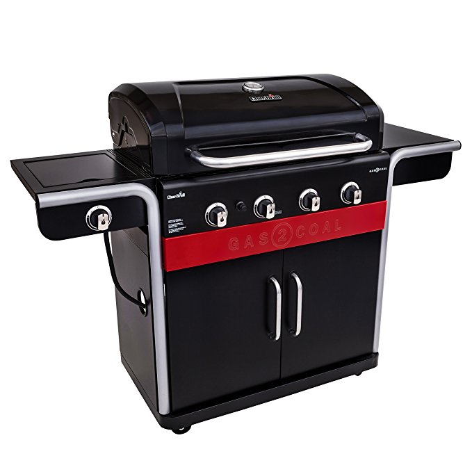 An image of Char-Broil 463278418 Gas2Coal Hybrid Freestanding Covered Grill | KnowYourGrill 