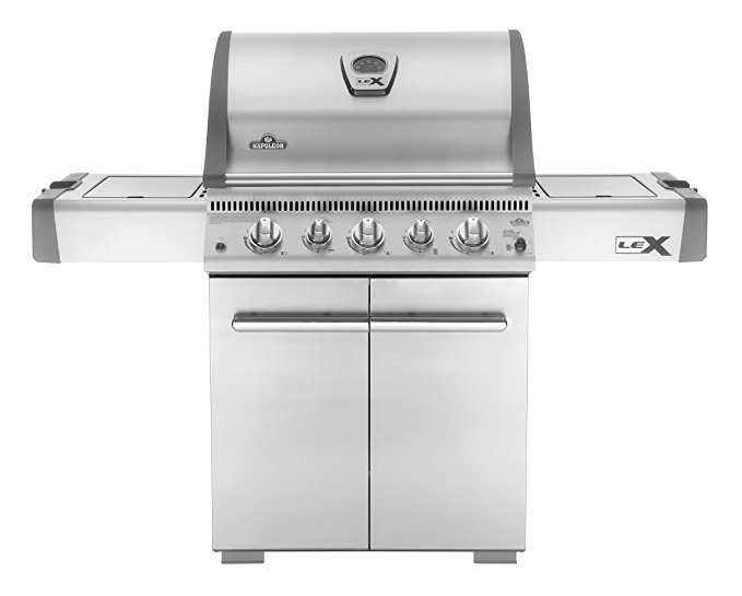 An image of NAPOLEON LEX485RSIBPSS Propane Gas Freestanding Infrared Covered Grill | KnowYourGrill 