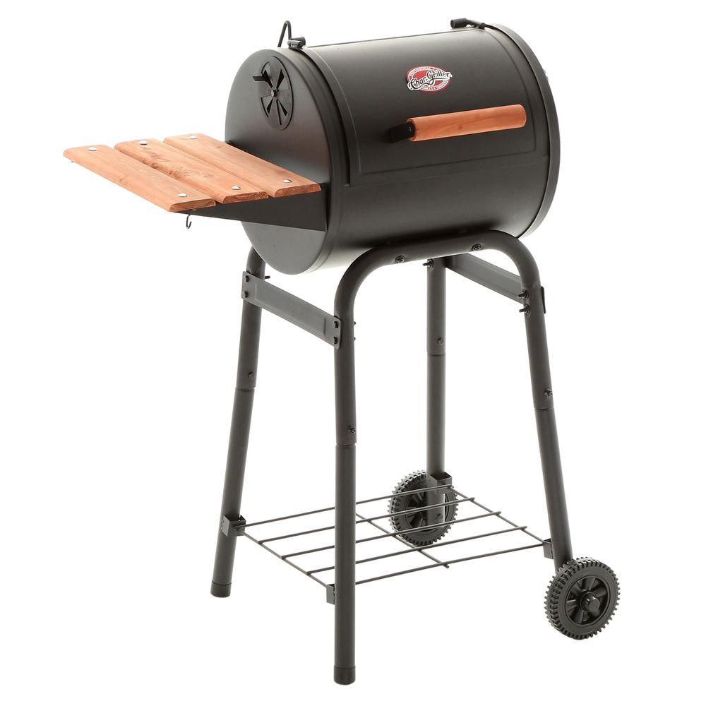 An image of Char-Griller 1515 Charcoal Stainless Steel Freestanding Barrel Grill