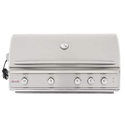 An image of Blaze Grills BLZ-4-PRO-NG-BLZ-4PRO-CART-PKG 44" Natural Gas Stainless Steel Covered Grill