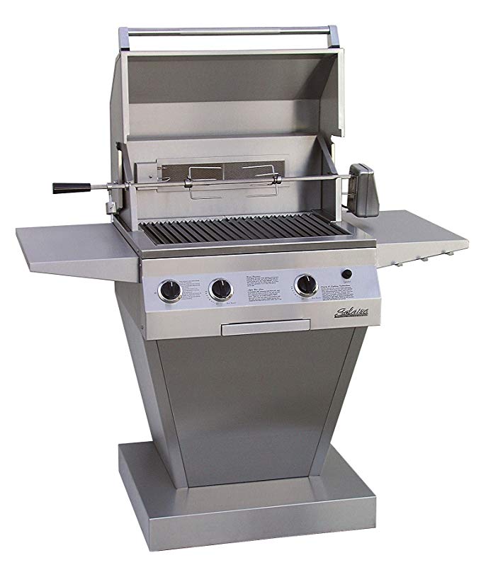 An image related to Solaire SOL-AGBQ-27GVIXL-NG-PED 27" Natural Gas Stainless Steel Rotisserie Grill