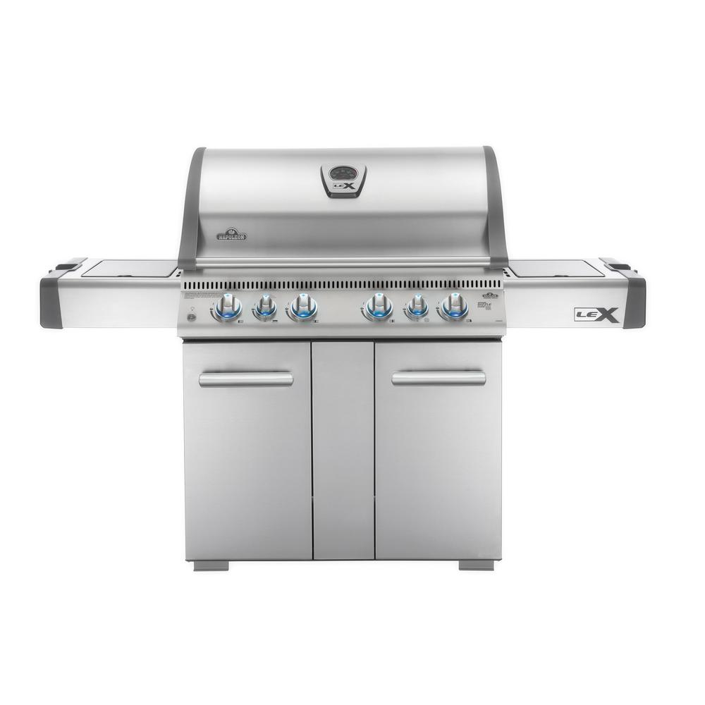 An image related to NAPOLEON LEX605RSBINSS Natural Gas Stainless Steel Freestanding Infrared Covered Grill