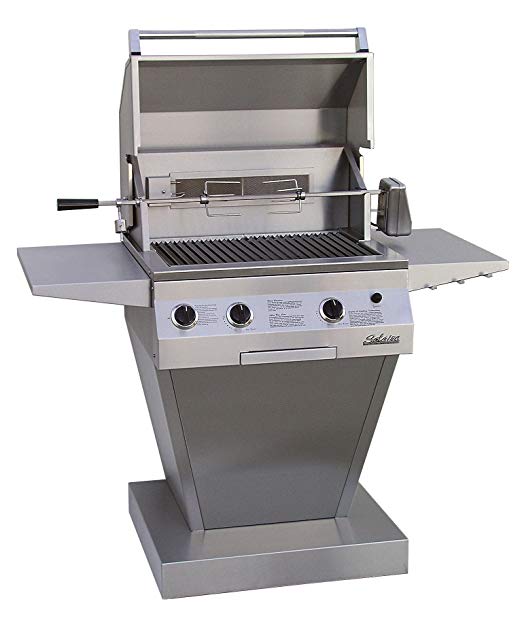 An image related to Solaire SOL-AGBQ-27GIRXL-NG-PED 27" Natural Gas Stainless Steel Rotisserie Grill