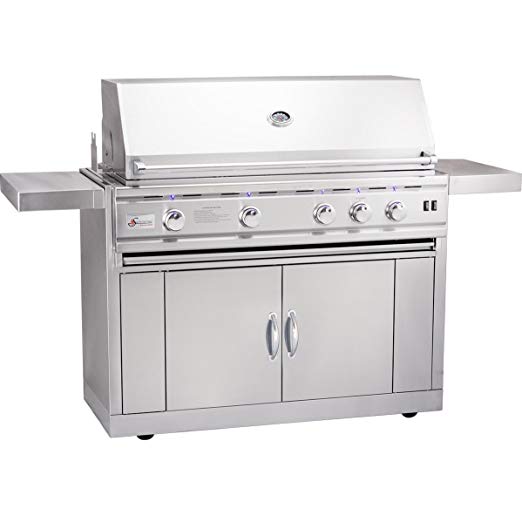 An image of Summerset Deluxe 44" Natural Gas Stainless Steel Freestanding Rotisserie Grill