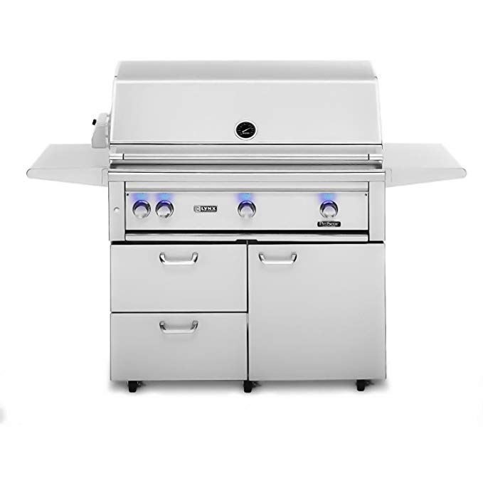 An image of Lynx L42PSFR-2-NG 42'' Natural Gas Stainless Steel Rotisserie Grill