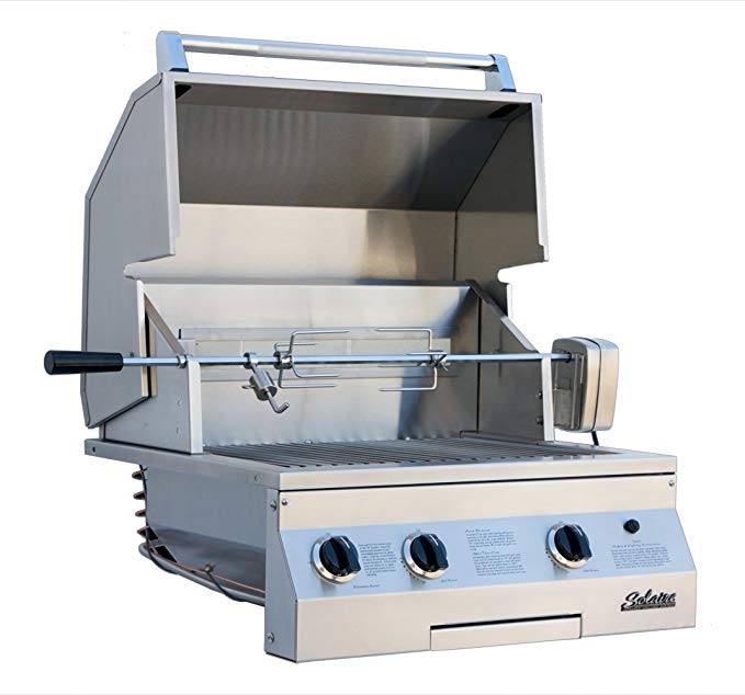 An image of Solaire SOL-AGBQ-27GIRXL-NG 27" Natural Gas Stainless Steel Covered Grill | KnowYourGrill 