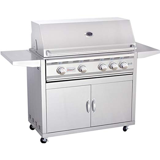 An image of Summerset TRL Series 38" Propane Gas Stainless Steel Freestanding Rotisserie Grill