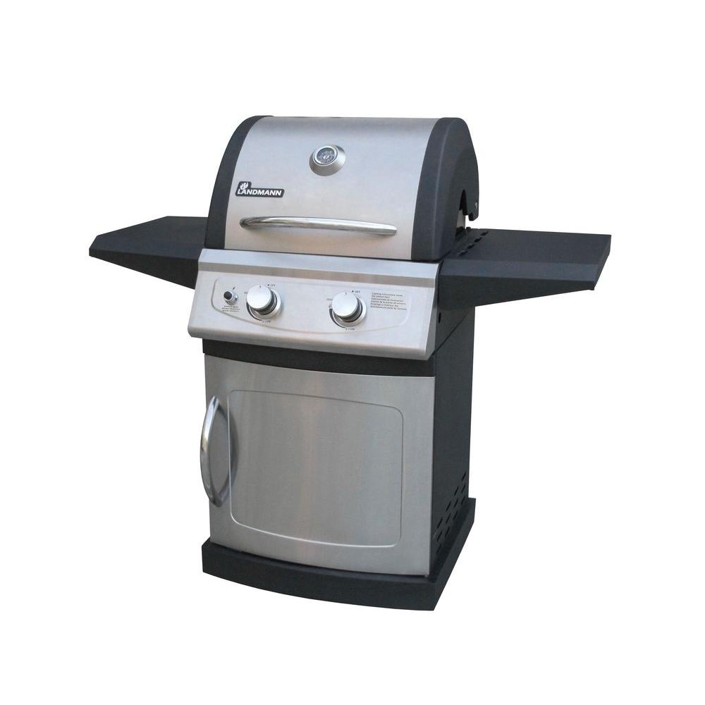 An image of LANDMANN 42202 Propane Gas Stainless Steel Freestanding Covered Grill | KnowYourGrill 